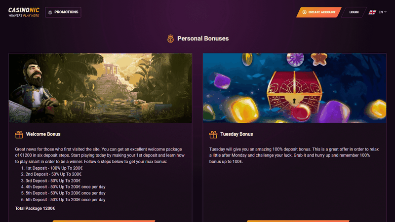 CASINONIC Casino site